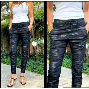 Bevy Flog Women’s Pants SlimFit Shely Camouflage Cotton Stretch Leggings 28 Blue